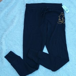 Juniors Disney Mickey Mouse jogger style black Leggings - S fit like XS, NWT!